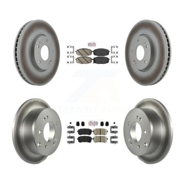 Front Rear Ceramic Pads And Coated Disc Brake Rotors Kit For Kia Forte Koup Forte5 KGA-101640
