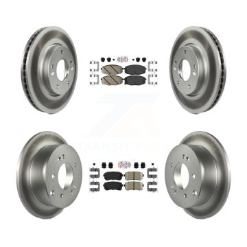 Front Rear Ceramic Pads And Coated Disc Brake Rotors Kit For Kia Forte Koup Forte5 KGA-101641