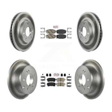 Front Rear Ceramic Pads And Coated Disc Brake Rotors Kit For Kia Forte Koup Forte5 KGA-101642