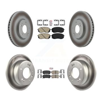 Front Rear Ceramic Pads And Coated Disc Brake Rotors Kit For Hyundai Tucson Kia Sportage KGA-101643