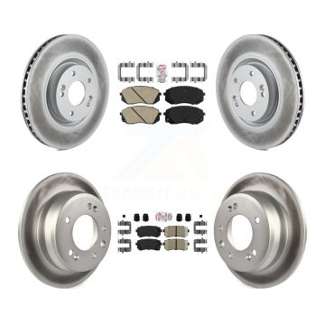 Front Rear Ceramic Pads And Coated Disc Brake Rotors Kit For Hyundai Tucson KGA-101646