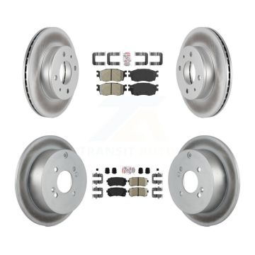 Front Semi-Metallic Rear Ceramic Pad Coat Brake Rotor Kit For 06 Hyundai Accent Hatchback KGA-101653