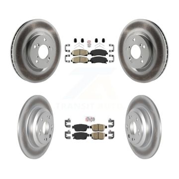 Front Rear Ceramic Pads And Coated Disc Brake Rotors Kit For 2009-2014 Acura TL KGA-101654