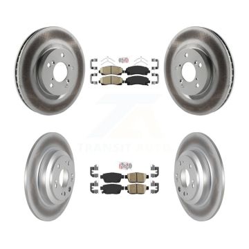 Front Rear Ceramic Pads And Coated Disc Brake Rotors Kit For 2009-2014 Acura TL KGA-101655