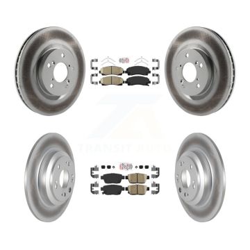 Front Rear Ceramic Pads And Coated Disc Brake Rotors Kit For 2009-2014 Acura TL KGA-101657