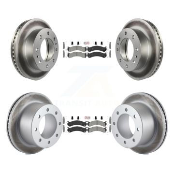 Front Rear Semi-Metallic Pad Coat Brake Rotor Kit For Chevrolet GMC Silverado 3500 Sierra KGA-101680