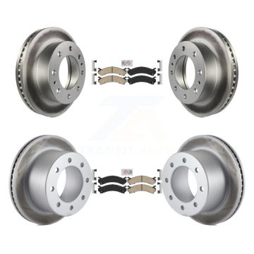 Front Rear Ceramic Pad Coated Brake Rotors Kit For Chevrolet GMC Silverado 3500 Sierra HD KGA-101685
