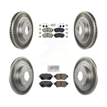 Front Rear Ceramic Pads And Coated Disc Brake Rotors Kit For 2016-2018 Mazda 6 KGA-101687