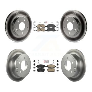 Front Rear Ceramic Pad & Coated Disc Brake Rotors Kit For Mitsubishi Lancer Dodge Caliber KGA-101696
