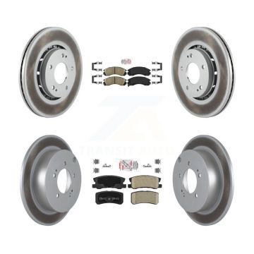 Front Rear Ceramic Pads And Coated Disc Brake Rotors Kit For Mitsubishi Lancer KGA-101700