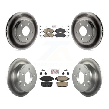 Front Rear Ceramic Pad & Coated Disc Brake Rotors Kit For Mitsubishi Lancer Dodge Caliber KGA-101703
