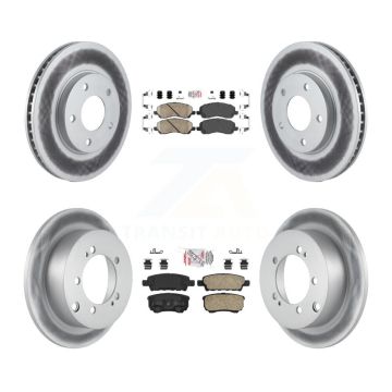 Front Rear Ceramic Pads And Coated Disc Brake Rotors Kit For Mitsubishi Lancer KGA-101713