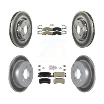 Front Rear Ceramic Pad Coat Brake Rotors Kit For 2009 Mitsubishi Lancer Ralliart To 03 09 KGA-101714