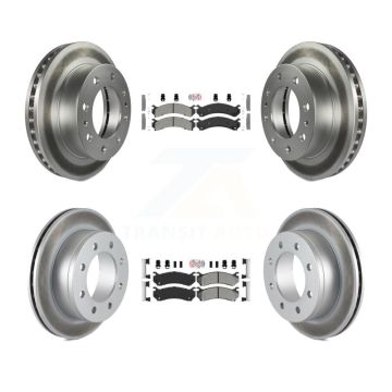 Front Rear Semi-Metallic Pad Coated Brake Rotor Kit For Chevrolet GMC Sierra 2500 HD 3500 KGA-101723