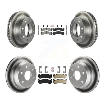 Front Semi-Metallic Rear Ceramic Pad Coat Brake Rotor Kit For Chevrolet Silverado 2500 HD KGA-101729