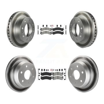Front Rear Semi-Metallic Pad & Coated Brake Rotor Kit For Chevrolet Silverado 2500 HD GMC KGA-101731