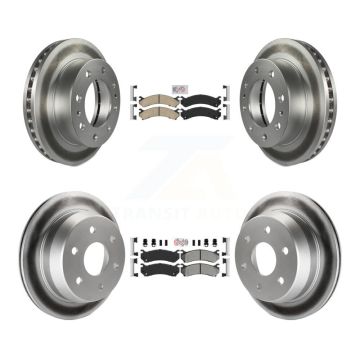 Front Ceramic Rear Semi-Metallic Pad Coat Brake Rotor Kit For Chevrolet Silverado 2500 HD KGA-101732