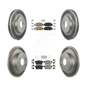 Front Rear Ceramic Pads And Coated Disc Brake Rotors Kit For Honda Accord KGA-101746