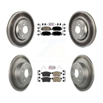 Front Rear Ceramic Pads And Coated Disc Brake Rotors Kit For Honda Accord KGA-101756