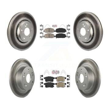 Front Rear Ceramic Pads And Coated Disc Brake Rotors Kit For Honda Accord KGA-101757