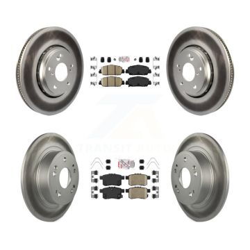 Front Rear Ceramic Pads And Coated Disc Brake Rotors Kit For Honda Accord KGA-101758