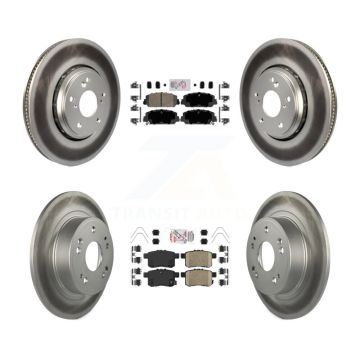 Front Rear Ceramic Pads And Coated Disc Brake Rotors Kit For Honda Accord KGA-101761