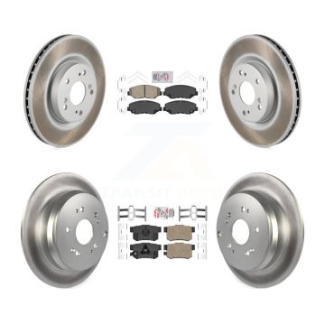 Front Rear Ceramic Pads And Coated Disc Brake Rotors Kit For 2012-2016 Honda CR-V FWD KGA-101775