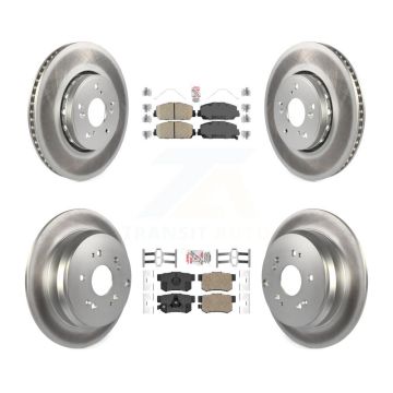 Front Rear Ceramic Pads And Coated Disc Brake Rotors Kit For 2013-2018 Acura RDX KGA-101779
