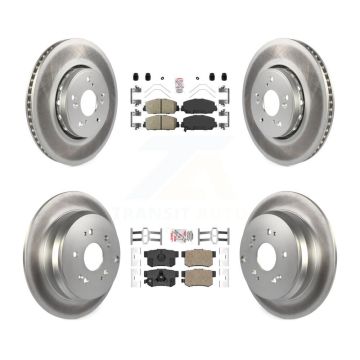 Front Rear Ceramic Pads And Coated Disc Brake Rotors Kit For 2013-2018 Acura RDX KGA-101780