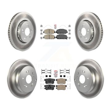 Front Rear Ceramic Pads And Coated Disc Brake Rotors Kit For 2013-2018 Acura RDX KGA-101781