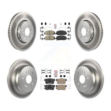 Front Rear Ceramic Pads And Coated Disc Brake Rotors Kit For 2013-2018 Acura RDX KGA-101782