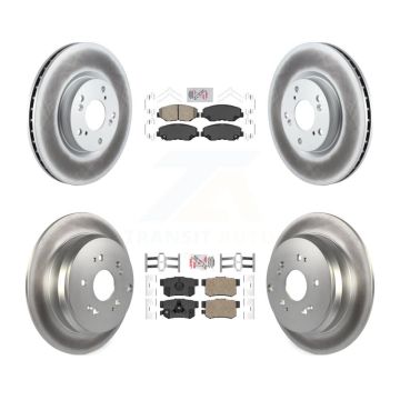 Front Rear Ceramic Pads And Coated Disc Brake Rotors Kit For 2005-2006 Honda CR-V KGA-101783