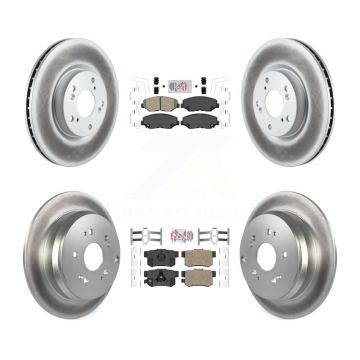 Front Rear Ceramic Pads And Coated Disc Brake Rotors Kit For 2005-2006 Honda CR-V KGA-101784