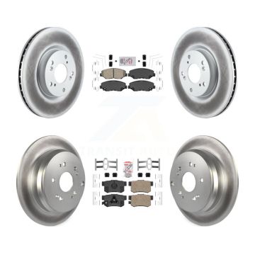 Front Rear Ceramic Pads And Coated Disc Brake Rotors Kit For 2005-2006 Honda CR-V KGA-101786