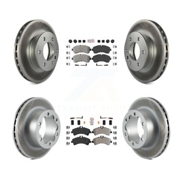 Front Rear Semi-Metallic Pad Coated Brake Rotor Kit For Sprinter 3500 Mercedes-Benz Dodge KGA-101787