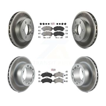 Front Rear Semi-Metallic Pad Coated Brake Rotor Kit For Sprinter 3500 Mercedes-Benz Dodge KGA-101790