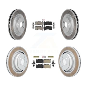 Front Rear Semi-Metallic Pad And Coated Disc Brake Rotor Kit For Dodge Challenger Charger KGA-101814