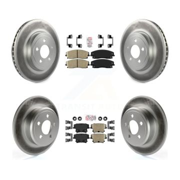 Front Rear Ceramic Pad & Coated Brake Rotor Kit For 2015-2018 Dodge Charger RWD with 3.6L KGA-101817
