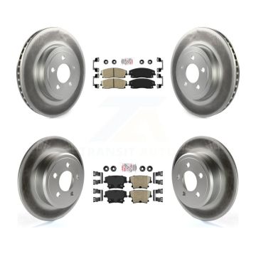 Front Rear Ceramic Pad & Coated Brake Rotor Kit For 2015-2018 Dodge Charger RWD with 3.6L KGA-101818