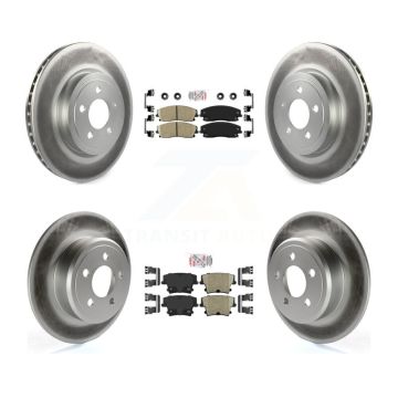 Front Rear Ceramic Pad & Coated Brake Rotor Kit For 2015-2018 Dodge Charger RWD with 3.6L KGA-101820