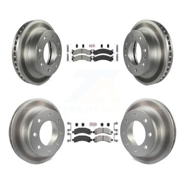 Front Rear Semi-Metallic Pad Coated Brake Rotor Kit For Chevrolet Express 2500 GMC Savana KGA-101849