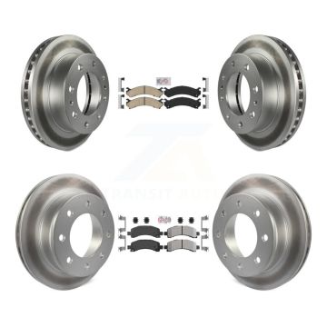 Front Ceramic Rear Semi-Metallic Pad Coat Brake Rotors Kit For Chevrolet Express 2500 GMC KGA-101850