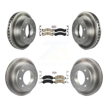 Front Rear Ceramic Pad Coated Disc Brake Rotors Kit For Chevrolet Express 2500 GMC Savana KGA-101852