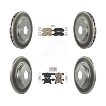 Front Rear Ceramic Pad Coated Brake Rotor Kit For Chrysler Pacifica Grand Caravan Voyager KGA-101856