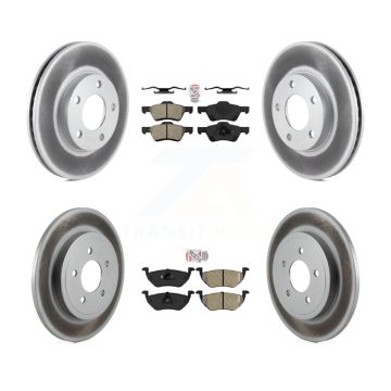 Front Rear Semi-Metallic Pads And Coated Disc Brake Rotors Kit For Mercury Mariner KGA-101858