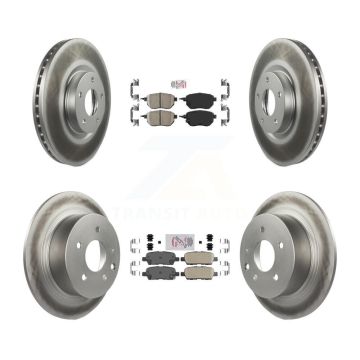 Front Rear Ceramic Pads And Coated Disc Brake Rotors Kit For Nissan Altima Maxima KGA-101877