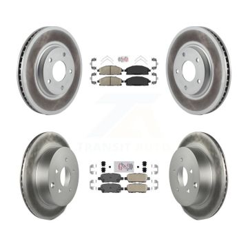 Front Rear Ceramic Pads And Coated Disc Brake Rotors Kit For 2004-2009 Nissan Quest KGA-101880