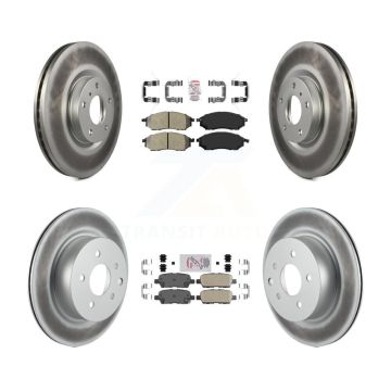 Front Semi-Metallic Rear Ceramic Pad Coat Brake Rotors Kit For INFINITI G37 EX35 G35 QX50 KGA-101886