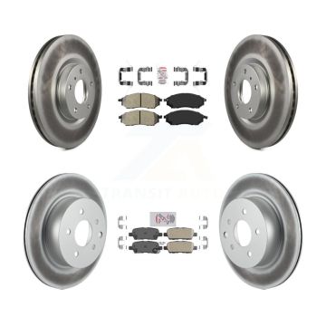 Front Semi-Metallic Rear Ceramic Pad Coat Brake Rotors Kit For INFINITI G37 EX35 G35 QX50 KGA-101889