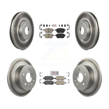 Front Rear Ceramic Pads And Coated Disc Brake Rotors Kit For Nissan Altima Maxima KGA-101894
